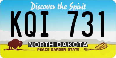 ND license plate KQI731