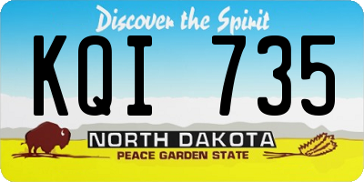 ND license plate KQI735