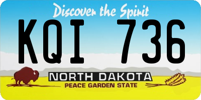 ND license plate KQI736