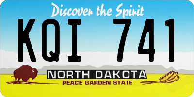 ND license plate KQI741
