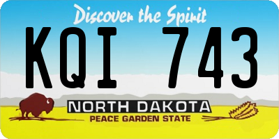 ND license plate KQI743