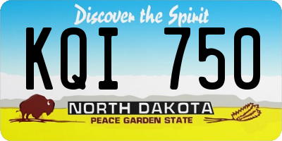 ND license plate KQI750