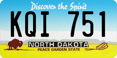 ND license plate KQI751
