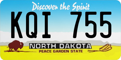 ND license plate KQI755