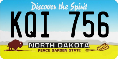 ND license plate KQI756