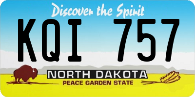 ND license plate KQI757