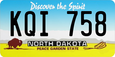 ND license plate KQI758