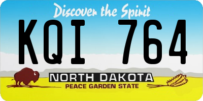 ND license plate KQI764