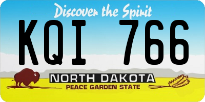 ND license plate KQI766