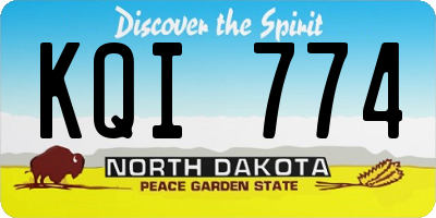 ND license plate KQI774