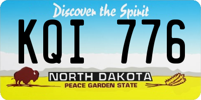 ND license plate KQI776