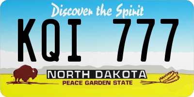 ND license plate KQI777