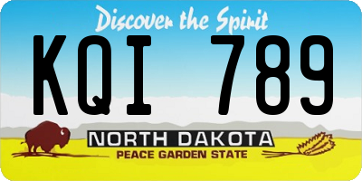 ND license plate KQI789