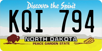 ND license plate KQI794