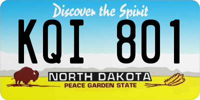 ND license plate KQI801