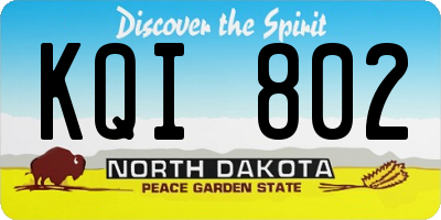 ND license plate KQI802