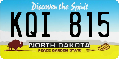 ND license plate KQI815