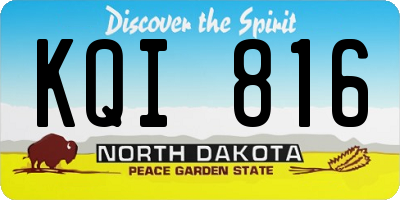 ND license plate KQI816