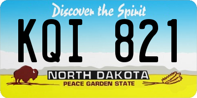ND license plate KQI821