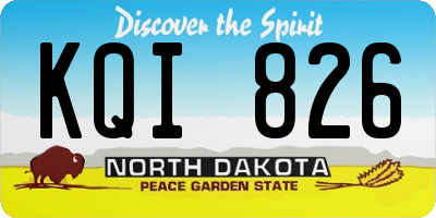 ND license plate KQI826