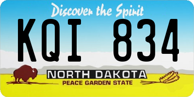 ND license plate KQI834