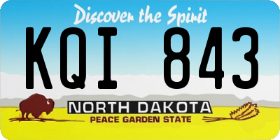 ND license plate KQI843