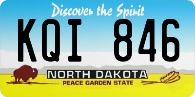ND license plate KQI846