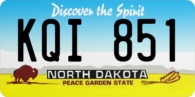 ND license plate KQI851