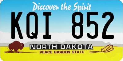 ND license plate KQI852