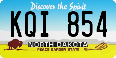 ND license plate KQI854