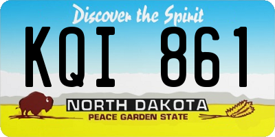 ND license plate KQI861
