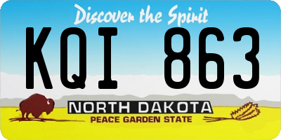 ND license plate KQI863