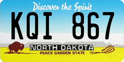 ND license plate KQI867