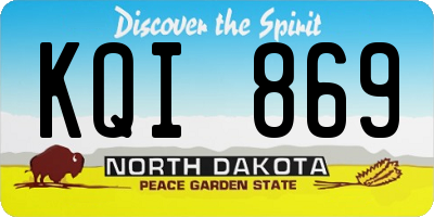 ND license plate KQI869