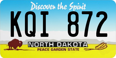 ND license plate KQI872