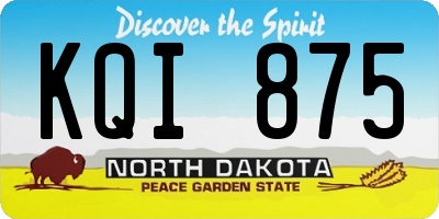 ND license plate KQI875
