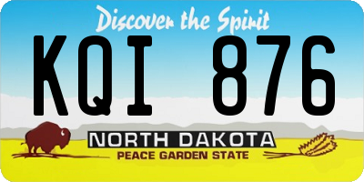 ND license plate KQI876