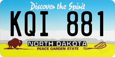 ND license plate KQI881