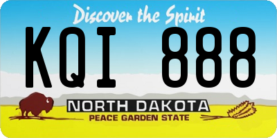 ND license plate KQI888