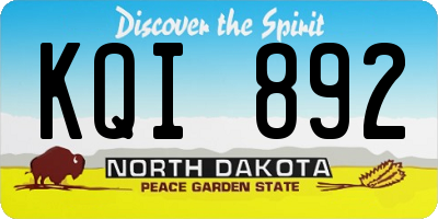 ND license plate KQI892
