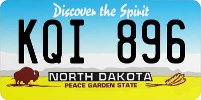 ND license plate KQI896