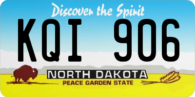 ND license plate KQI906
