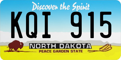 ND license plate KQI915