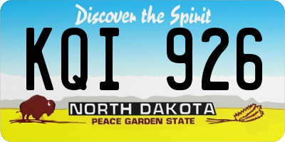 ND license plate KQI926