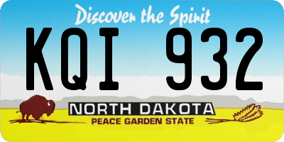 ND license plate KQI932