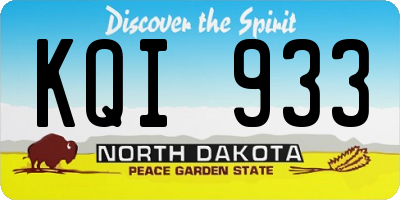 ND license plate KQI933