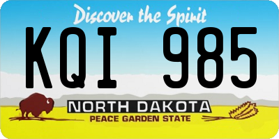 ND license plate KQI985