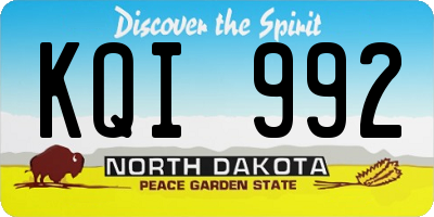 ND license plate KQI992