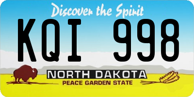 ND license plate KQI998