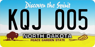 ND license plate KQJ005